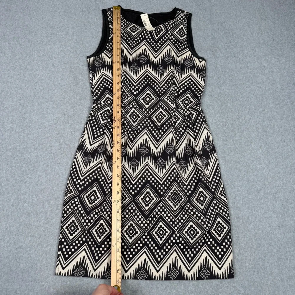 J.Crew Geometric Ikat Southwestern Autumn Wedding Dress Black White Size 2 New
